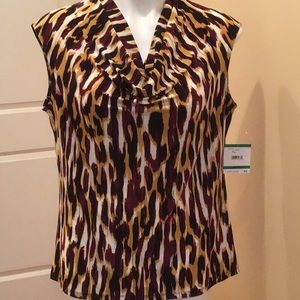 Kasper sleeveless blouse animal print